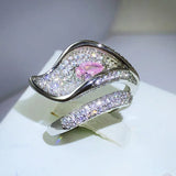 Flower Leaf Rings for Women Sterling Silver Plated Romantic Jewelry
