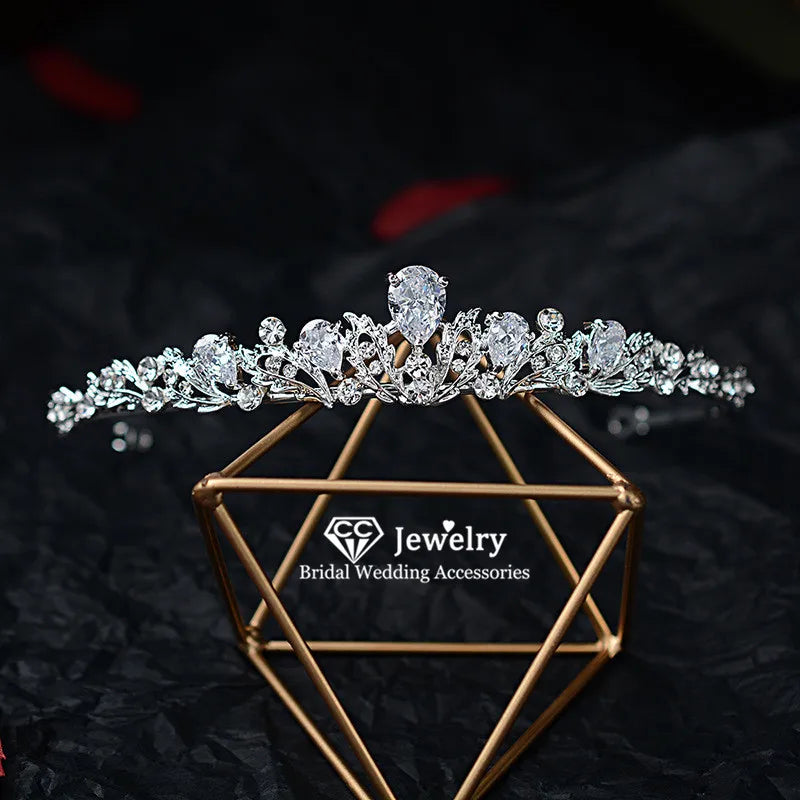 Hair Crown Jewelry Hairband Bridal Tiara CZ Stone HG876
