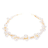 Pearl Crown Tiara Wedding Hair Accessories Romantic Full Pearls Head Band