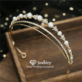 Pearl Crowns Tiaras Headband Wedding Hair Accessories