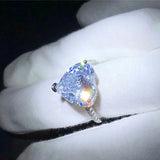 Sterling Silver Heart CZ Ring Wedding Engagement Jewelry