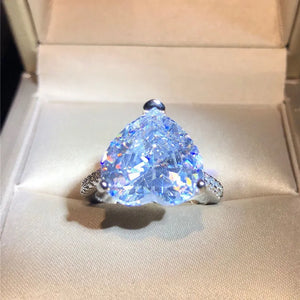 Sterling Silver Heart CZ Ring Wedding Engagement Jewelry