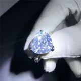 Sterling Silver Heart CZ Ring Wedding Engagement Jewelry