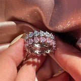 CC Heart Rings Sterling Silver Jewelry Zirconia Stone