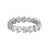 CC Heart Wedding Rings Sterling Silver Jewelry Love Ring for Women