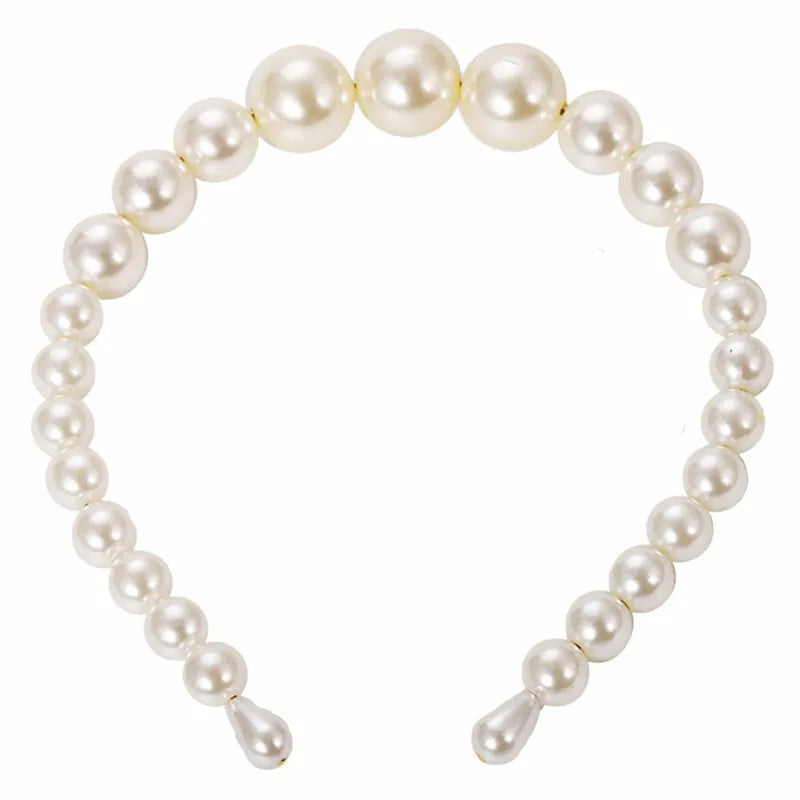 CC Pearl Hairbands Crown Tiara Headband Queen Shine Personality