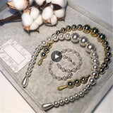 CC Pearl Hairbands Crown Tiara Headband Queen Shine Personality