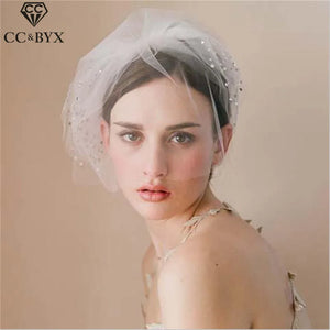 Bridal Veil Hat Yarn Short Bride Pageant Wedding Hair Accessory
