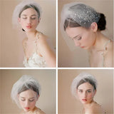 Bridal Veil Hat Yarn Short Bride Pageant Wedding Hair Accessory