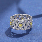Sweet CZ Wave Lace Rings for Women CC1591