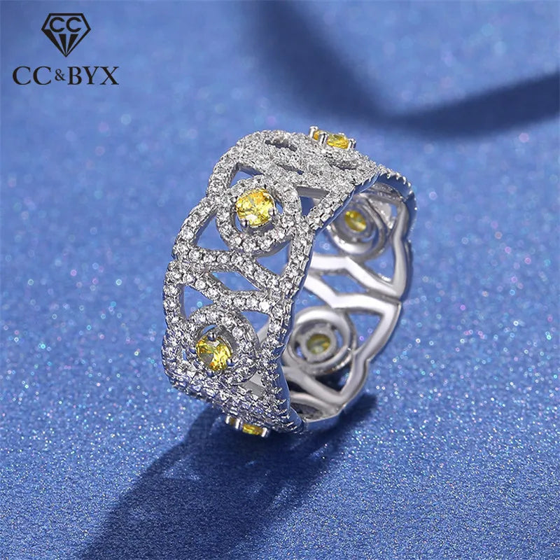 Sweet CZ Wave Lace Rings for Women CC1591