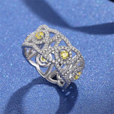 Sweet CZ Wave Lace Rings for Women CC1591