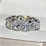 CC Sterling Silver CZ Stone Bridal Wedding Ring CC3122