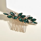 Vintage Green Leaf Shape Wedding Comb Hair Ornaments