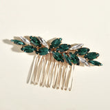 Vintage Green Leaf Shape Wedding Comb Hair Ornaments