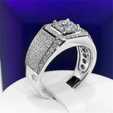 CC Sterling Silver CZ Wedding Band Ring Women Men Fine Jewelry
