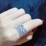 CC Rings For Women Hyperbole Cubic Zirconia Bridal Wedding Engagement Jewelry