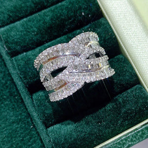 CC Rings For Women Hyperbole Cubic Zirconia Bridal Wedding Engagement Jewelry