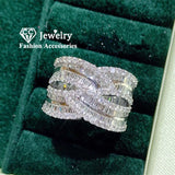 CC Rings For Women Hyperbole Cubic Zirconia Bridal Wedding Engagement Jewelry
