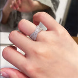 Silver CZ Shine Stone Wedding Ring CC3201