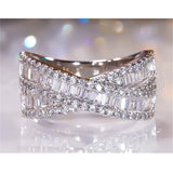 Silver CZ Shine Stone Wedding Ring CC3201