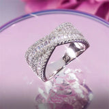 Silver CZ Shine Stone Wedding Ring CC3201