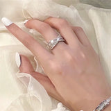 Cubic Zirconia CC Rings for Women Wedding Engagement Jewelry