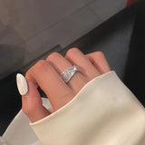 Cubic Zirconia CC Rings for Women Wedding Engagement Jewelry