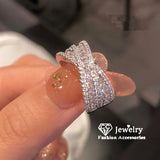 Cubic Zirconia CC Rings for Women Wedding Engagement Jewelry