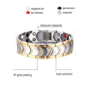 Health Stone Double Row Magnet Bracelet for Men