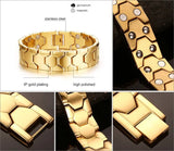 Gold Football Shape Magnetic Men's Bracelet Titanium Steel Hand Chain