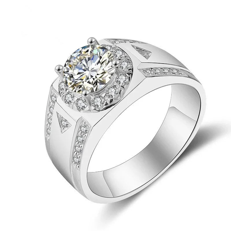 Sterling Silver Men's Love Promise Wedding Ring