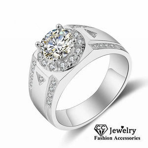 Sterling Silver Men's Love Promise Wedding Ring