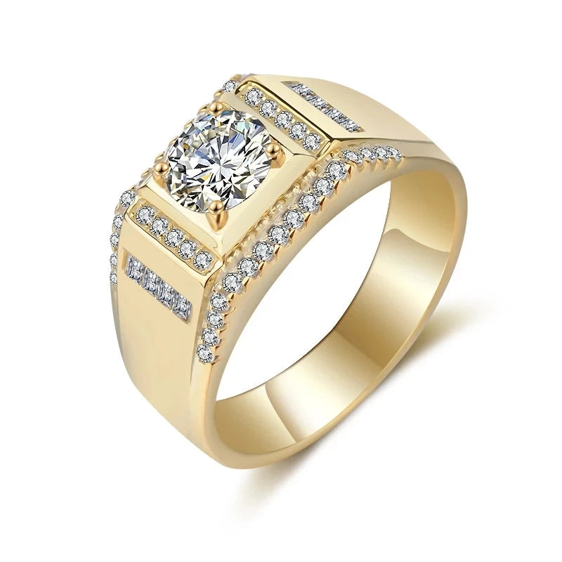 CC Men Ring Stamp Bridegroom Wedding Jewelry Couple Promise Engagement Ring