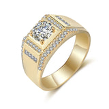 CC Men Ring Stamp Bridegroom Wedding Jewelry Couple Promise Engagement Ring