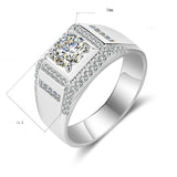 CC Men Ring Stamp Bridegroom Wedding Jewelry Couple Promise Engagement Ring