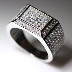 Vintage Men's Engagement Party Ring Bridegroom Wedding Jewelry