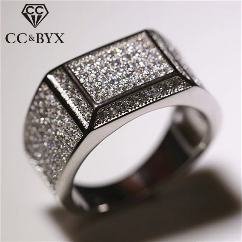 Vintage Men's Engagement Party Ring Bridegroom Wedding Jewelry