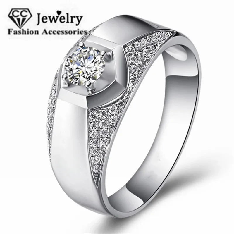 CC Men Rings Bridegroom Wedding Jewelry Engagement Hombre Ring