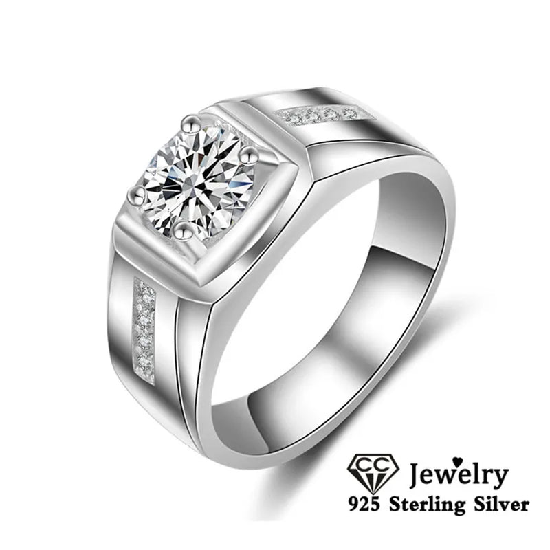 CC Men Rings Sterling Fine Jewelry Engagement Wedding Ring for Couple