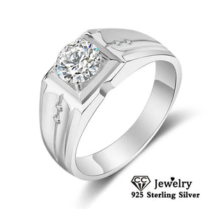 Sterling Silver Zirconia Couple Rings Wedding Party Jewelry CC675