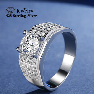 Sterling Silver Men's Zirconia Ring CC684