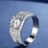 Sterling Silver Men's Zirconia Ring CC684