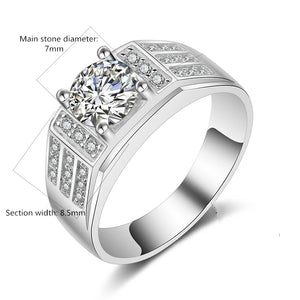 Sterling Silver Men's Zirconia Ring CC684