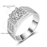 Sterling Silver Men's Zirconia Ring CC684