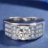 Sterling Silver Men's Zirconia Ring CC684
