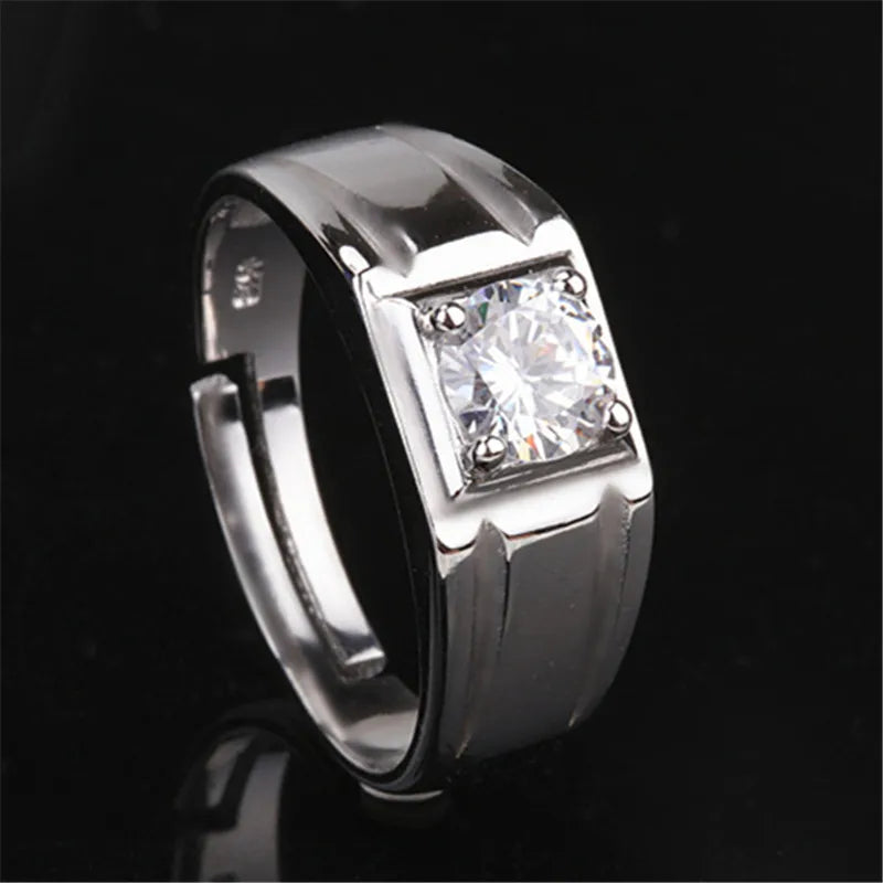 CC Men Rings for Wedding Engagement Couple Accessories Adjustable Size Open Ring