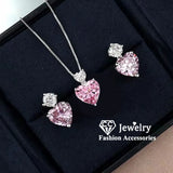 Pink Heart CZ Jewelry Set Princess CC917