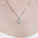 CZ Yellow Square Stone Necklace Wedding Engagement Jewelry
