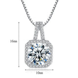 CZ Yellow Square Stone Necklace Wedding Engagement Jewelry